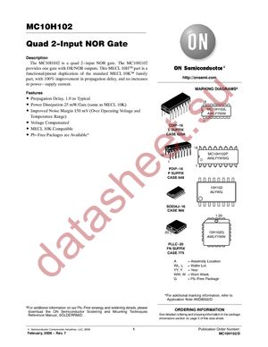 MC10H102FNR2G datasheet  